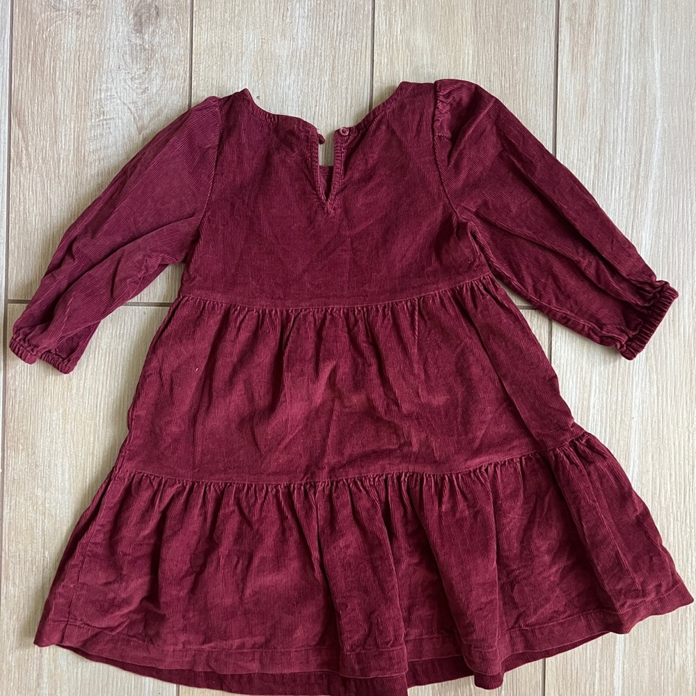 Old Navy holiday Burgundy corduroy Kids Casual Dress, size small 6-7